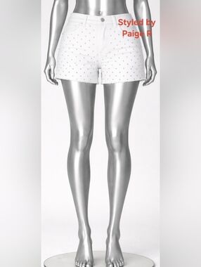 ❤️NWT BLANK NYC The Barrow Vintage High Rise Jean Denim Shorts White Eyelet 29 8